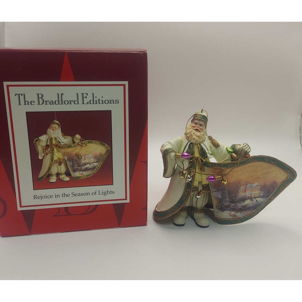 Bradford Editions Santa Ornament‎ Rejoice in the Season of Lights Xmas Decor